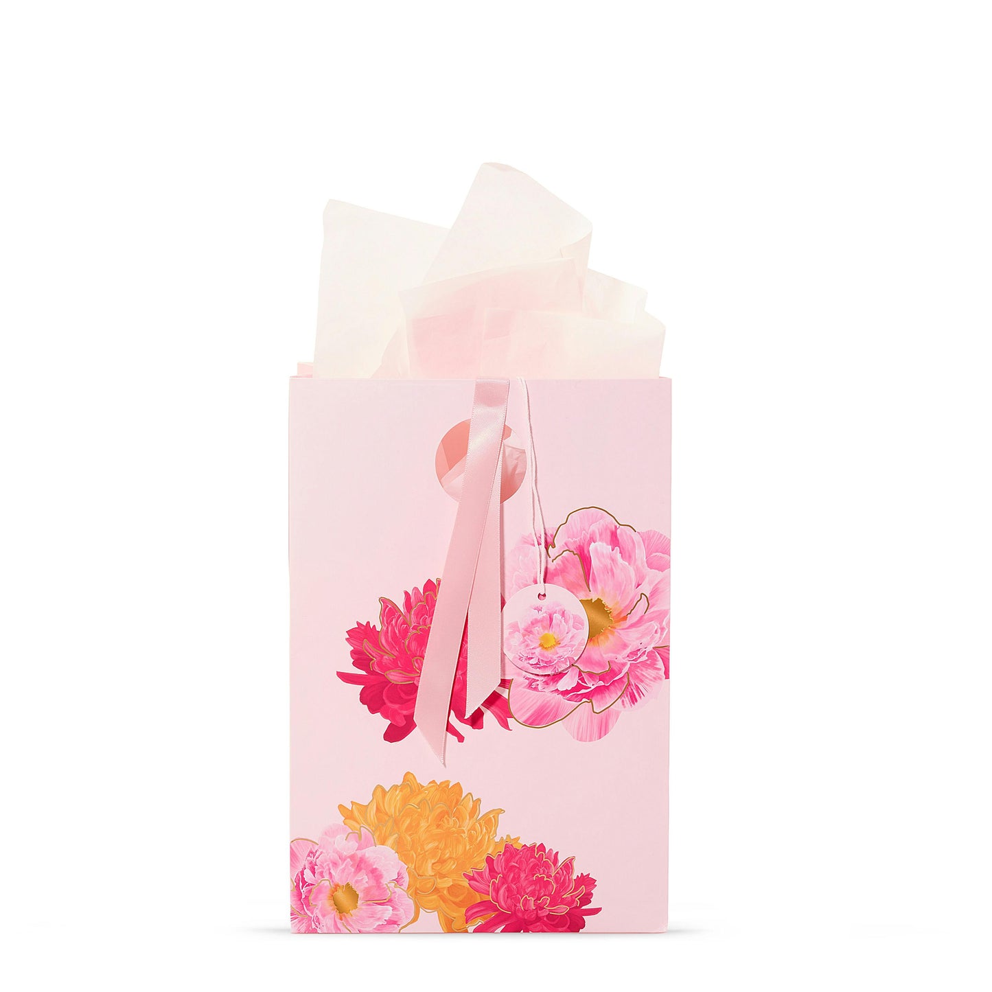 Pink Peony Floral Gift Bag (S3XN8)